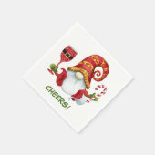Weihnachtsfeier Gnom Prost Serviette (Ecke)