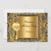 Weihnachtsfeier Gold Ball Dekoration 2 Einladung (Vorderseite)