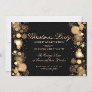 Weihnachtsfeier Gold Winter Wunder Einladung