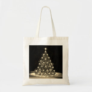 Weihnachtsfeier Golden Glänzender Baum Winter Schw Tragetasche