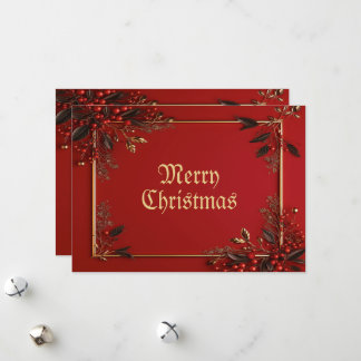 Weihnachtsfeier Golden Rote Blätter Feiertage Eleg Feiertagskarte