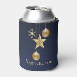 Weihnachtsfeier goldene Ornamente Navy Blau Elegan Dosenkühler