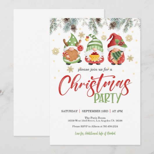 Weihnachtsfeier - Grenze Einladung (Vorne/Hinten)