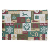 Weihnachtsfeier (grün/Gold) Kissenbezug (Rückseite-Links)