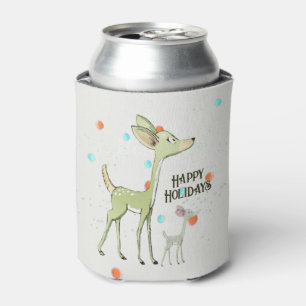 Weihnachtsfeier Grüne Hirsche Feiertage Niedlich Dosenkühler