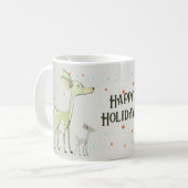 Weihnachtsfeier Grüne Hirsche Feiertage Niedlich Kaffeetasse (Vorderseite Links)