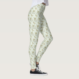 Weihnachtsfeier Grüne Hirsche Feiertage Niedlich Leggings