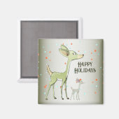 Weihnachtsfeier Grüne Hirsche Feiertage Niedlich Magnet (Vorderseite/Rückseite)