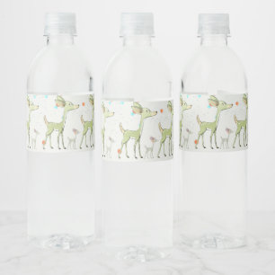 Weihnachtsfeier Grüne Hirsche Feiertage Niedlich Wasserflaschenetikett