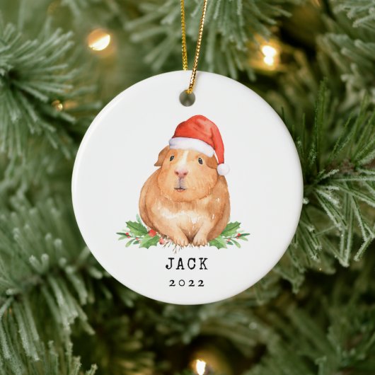 Weihnachtsfeier Guinea Schweinefleisch Lover Gesch Keramik Ornament (Baum)