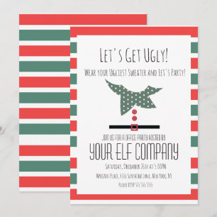 Weihnachtsfeier hässlicher Pullover Büro Firmenver Einladung