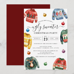 Weihnachtsfeier hässlicher Pullover Einladung
