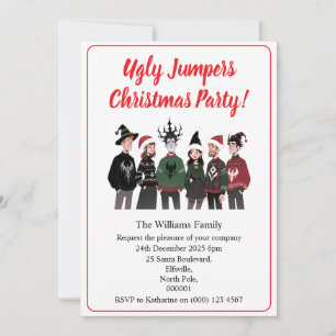 Weihnachtsfeier hässlicher Pullover Xmas Einladung