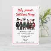 Weihnachtsfeier hässlicher Pullover Xmas Einladung (Stehend Vorderseite)