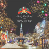 Weihnachtsfeier, helle Lichter und Bausteine Aufkleber (Vorderseite)