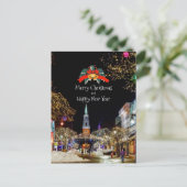 Weihnachtsfeier, helle Lichter und Bausteine Postkarte (Stehend Vorderseite)