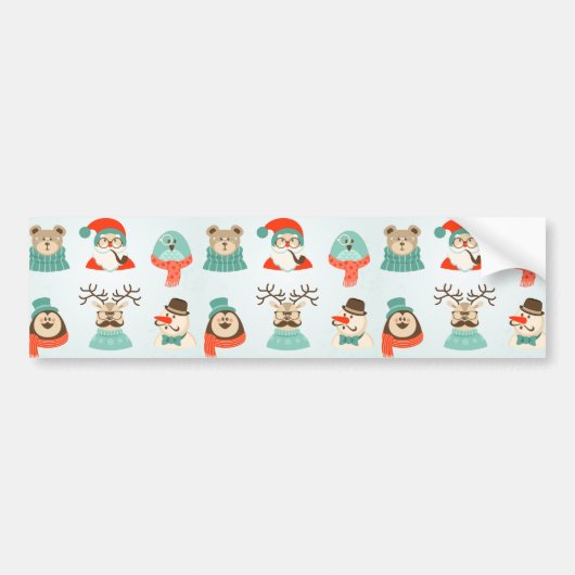 Weihnachtsfeier Hipster Autoaufkleber (Vorne)