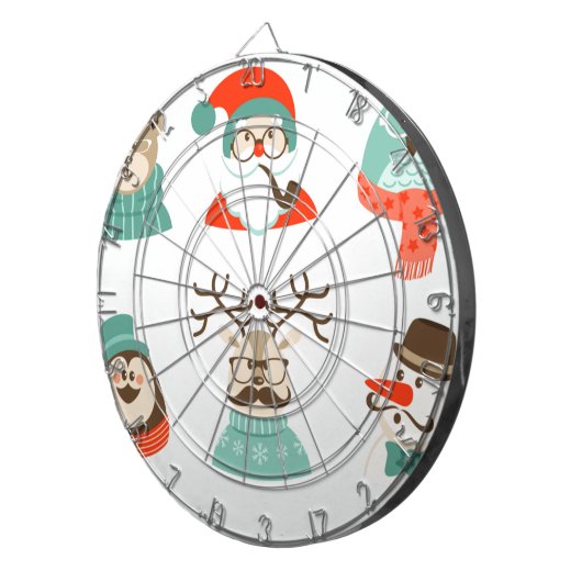 Weihnachtsfeier Hipster Dartscheibe (Vorderseite rechts)
