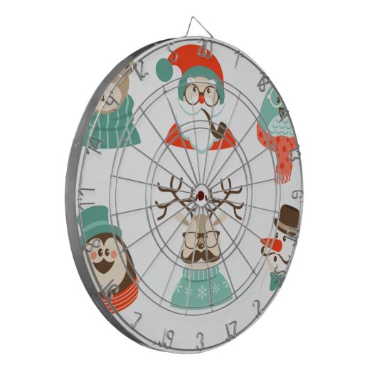 Weihnachtsfeier Hipster Dartscheibe (Vorderseite Links)