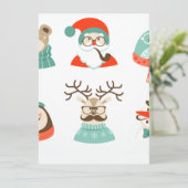 Weihnachtsfeier Hipster Feiertagskarte (Stehend Vorderseite)