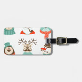 Weihnachtsfeier Hipster Gepäckanhänger (Vorderseite horizontal)
