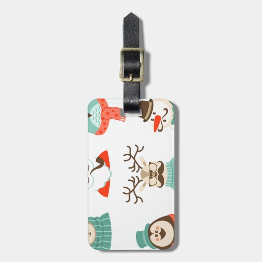 Weihnachtsfeier Hipster Gepäckanhänger (Vorderseite vertikal)