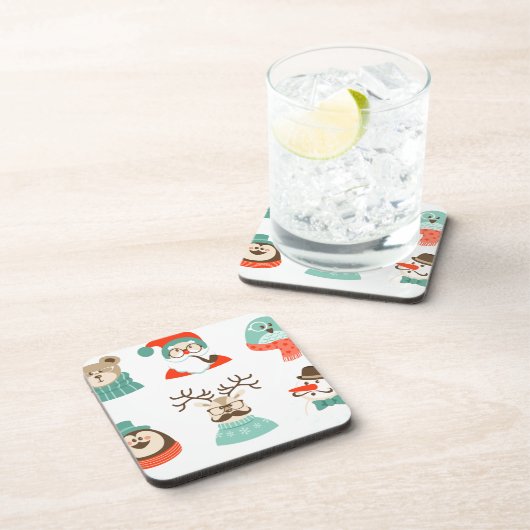 Weihnachtsfeier Hipster Untersetzer (Rechte Seite)