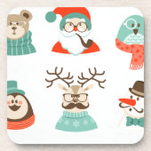 Weihnachtsfeier Hipster Untersetzer (Vorderseite)