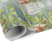 Weihnachtsfeier Holly and Bells Geschenkpapier (Rolleneckpunkt)