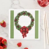 Weihnachtsfeier Holly Wreath und Berries Green Serviette (Beispiel)