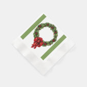 Weihnachtsfeier Holly Wreath und Berries Green Serviette (Ecke)