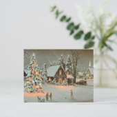 Weihnachtsfeier Hütte Feiertagspostkarte (Stehend Vorderseite)