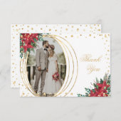 Weihnachtsfeier im Foto Dankeskarte (Vorne/Hinten)