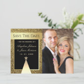 Weihnachtsfeier im Foto Save The Date (Stehend Vorderseite)