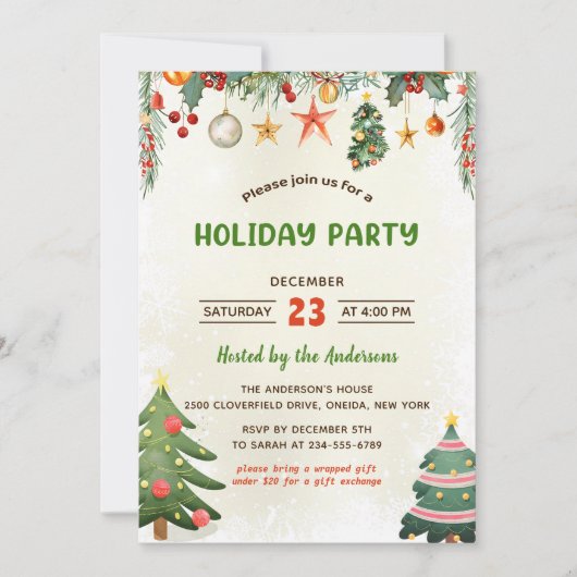 Weihnachtsfeier im Grünen Einladung (Vorderseite)