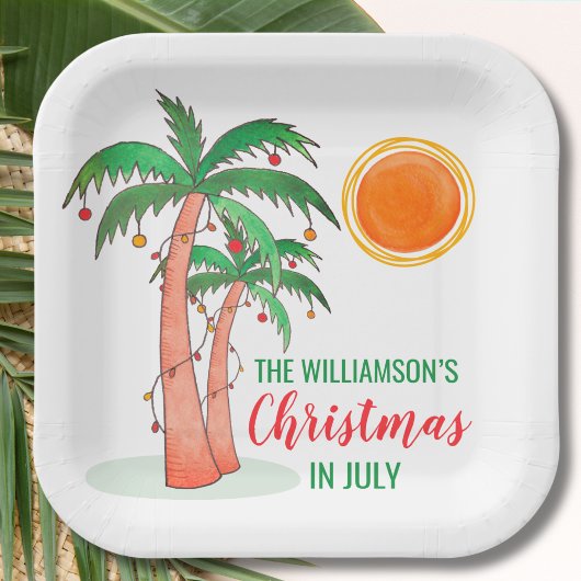 Weihnachtsfeier im Juli Personalisiert Pappteller