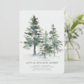 Weihnachtsfeier im Pinienwald Einladung (Stehend Vorderseite)
