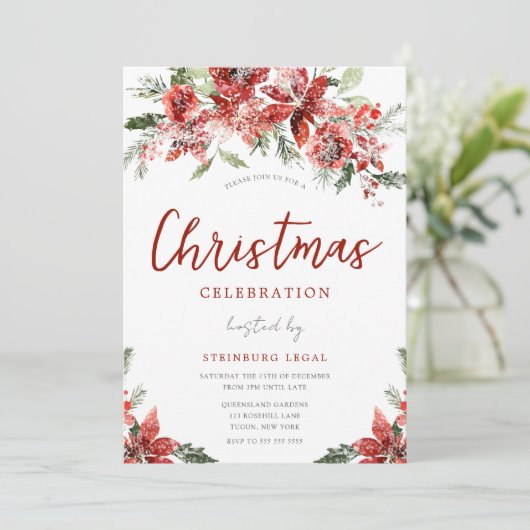 Weihnachtsfeier im Snowoffice - Weihnachtsfest im Einladung (Stehend Vorderseite)