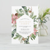 Weihnachtsfeier im Wasser Gold Feiertag Einladung (Stehend Vorderseite)