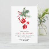 Weihnachtsfeier im Wasserfarben Einladung (Stehend Vorderseite)