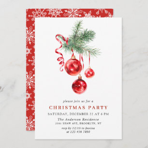 Weihnachtsfeier im Wasserfarben Einladung