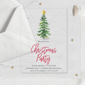 Weihnachtsfeier im Wasserfarben Pine Tree Acryleinladungen