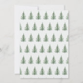 Weihnachtsfeier im Wasserfarben Pine Tree Einladung (Rückseite)