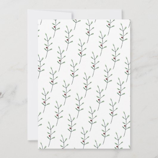 Weihnachtsfeier im Wasserfarben Pine Tree Einladung (Rückseite)