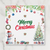 Weihnachtsfeier im Wasserfarblook Geschenkanhänger (Vorderseite)
