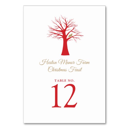 Weihnachtsfeier im Weihnachtsfest Tischnummer (Vorderseite)