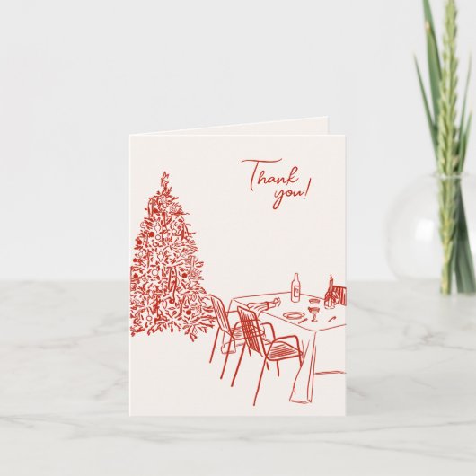 Weihnachtsfeier im Zeichen des Roten Dankeskarte (Vorderseite)