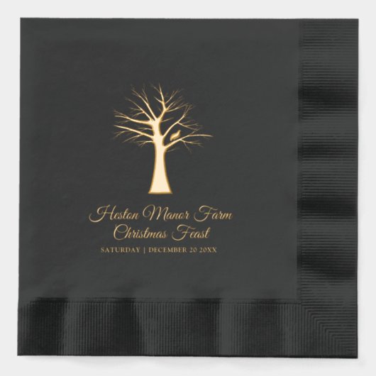 Weihnachtsfeier in einem Festmahl Servietten Mit Folie (Vorderseite)