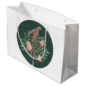 Weihnachtsfeier in einer Birne Große Geschenktüte (Rückseite Schrägansicht)