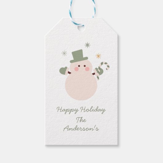 Weihnachtsfeier in Grün und Gold Geschenkanhänger (Vorderseite)